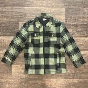 Wonder Nation Green Plaid Kids Jacket